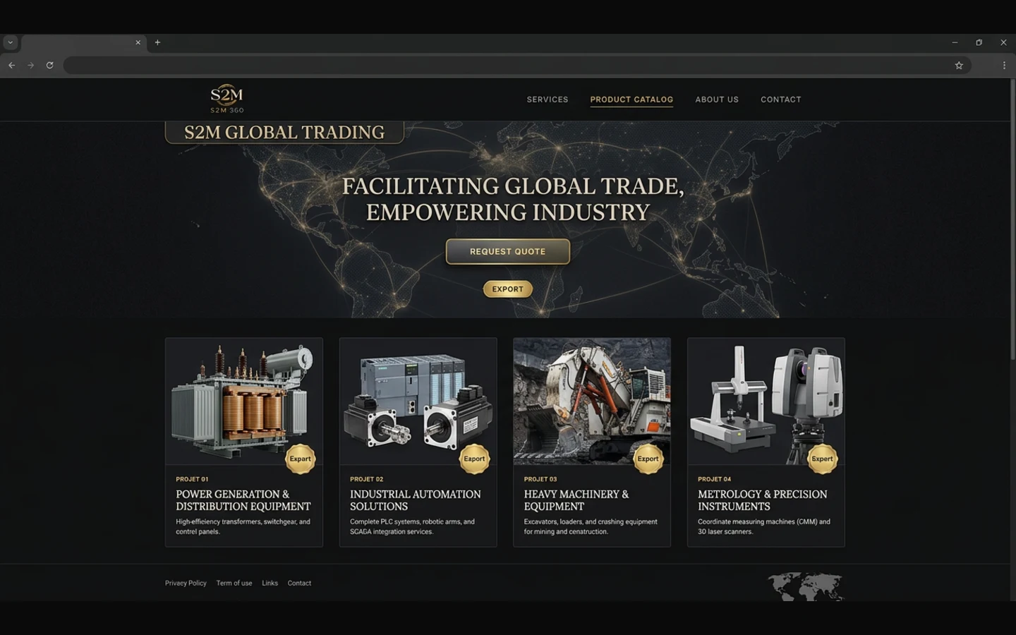 Capture du projet 6 — Site vitrine B2B — Négoce international livré par S2M 360